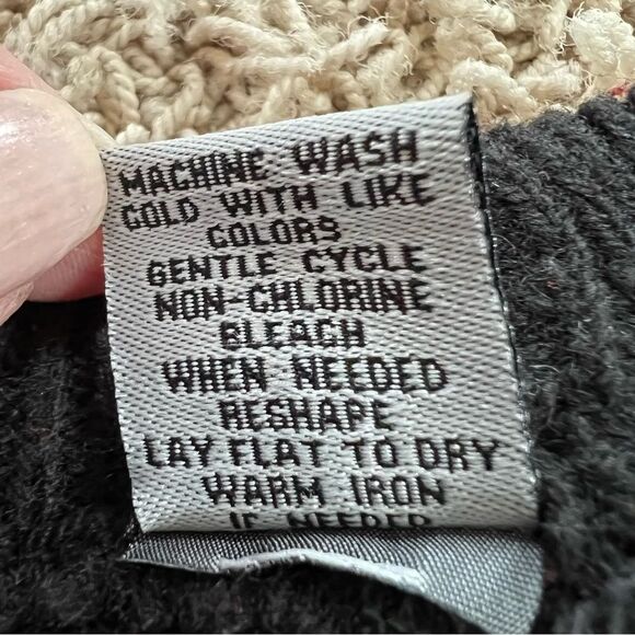 The Slope Hi-Lo Waffle Knit Long Sleeve Sweater Black Silver Zippers - Picture 5 of 10